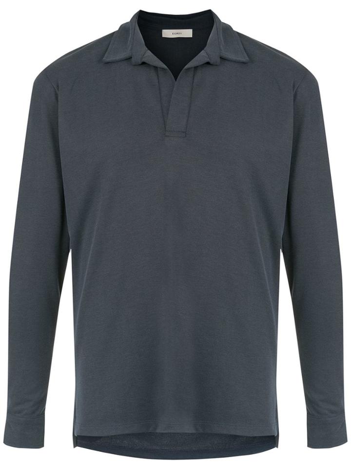 Egrey Long Sleeved Polo Shirt - Blue