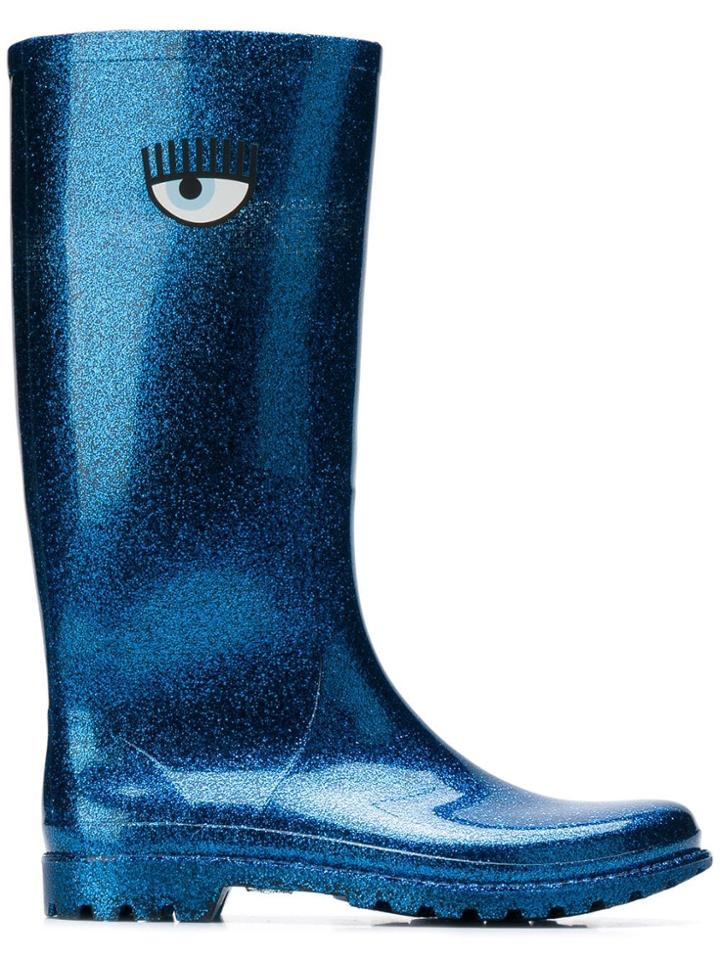 Chiara Ferragni High Rain Boots - Blue