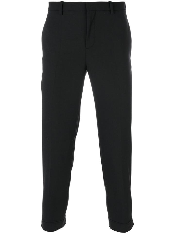 Neil Barrett - Cropped Trousers - Men - Cotton/polyester/spandex/elastane/virgin Wool - 54, Black, Cotton/polyester/spandex/elastane/virgin Wool