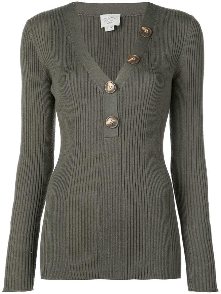 Jason Wu Long-sleeve Fitted Sweater - Green