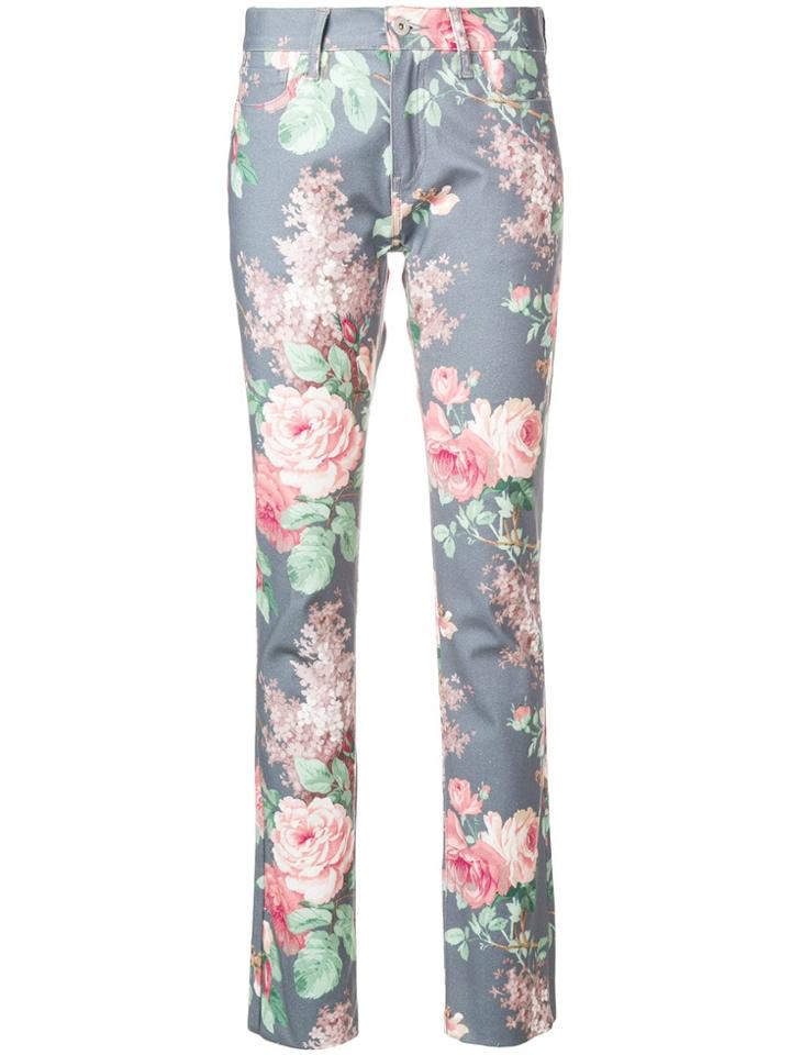 Junya Watanabe Floral Print Skinny Jeans - Grey