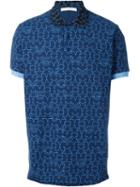 Givenchy Geometric Star Print Polo Shirt, Men's, Size: Medium, Blue, Cotton