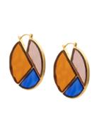 Lizzie Fortunato Jewels Glass Mosaic Hoops - Multicolour