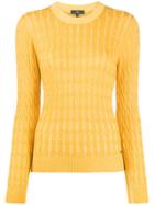 Fay Cable-knit Slim-fit Jumper - Yellow