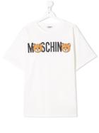 Moschino Kids Bear Logo Print T-shirt - White