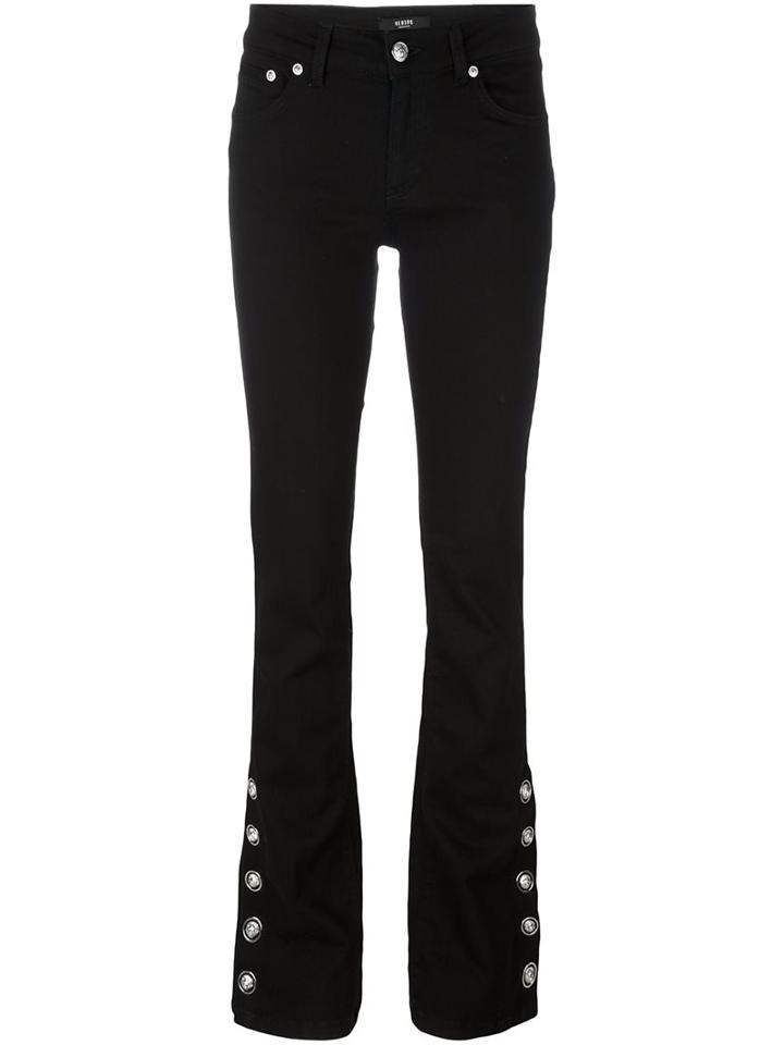 Versus Button Bootcut Jeans, Women's, Size: 25, Black, Cotton/spandex/elastane/polyester