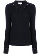 Carven Studded Rib Knitted Sweater - Blue