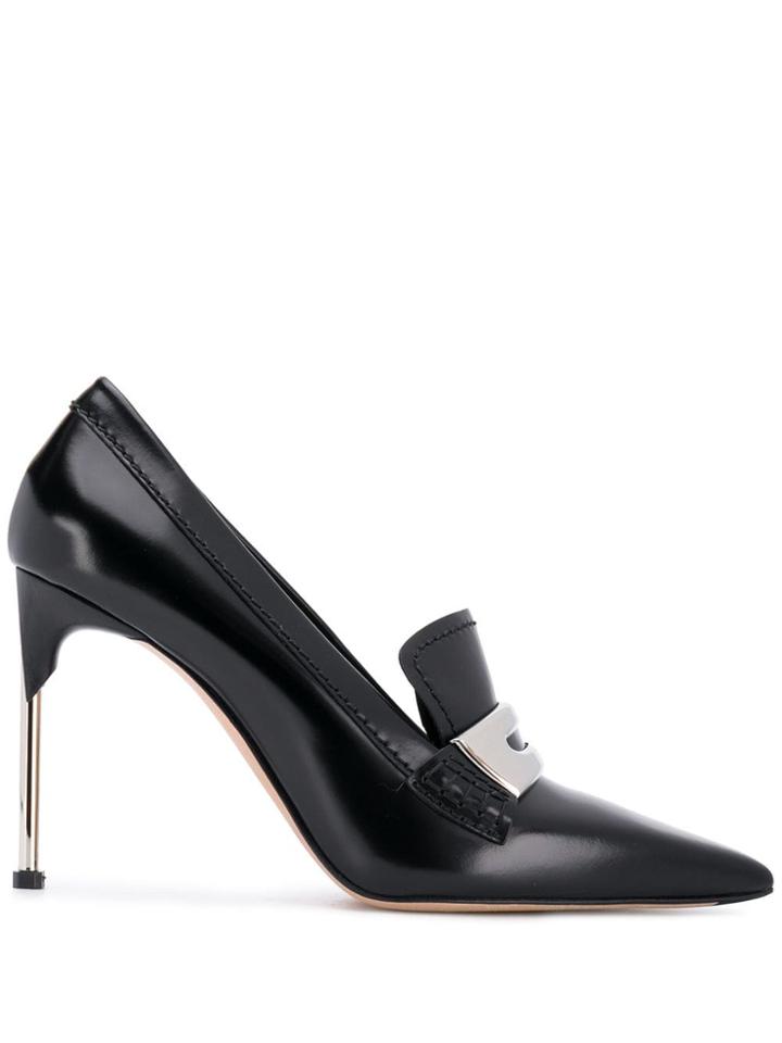 Alexander Mcqueen Metal Bar Moccasin Pumps - Black