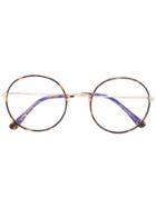 Tom Ford Eyewear Tortoiseshell Thin Round Frame Glasses - Brown