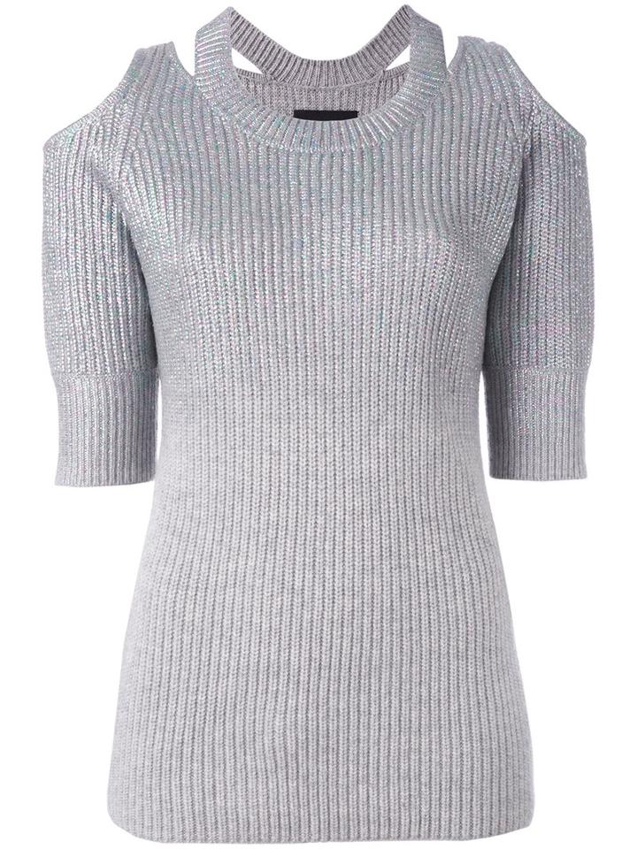 Zoe Jordan 'aristotle' Cold Shoulder Sweater, Women's, Size: S/m, Grey, Cashmere/wool