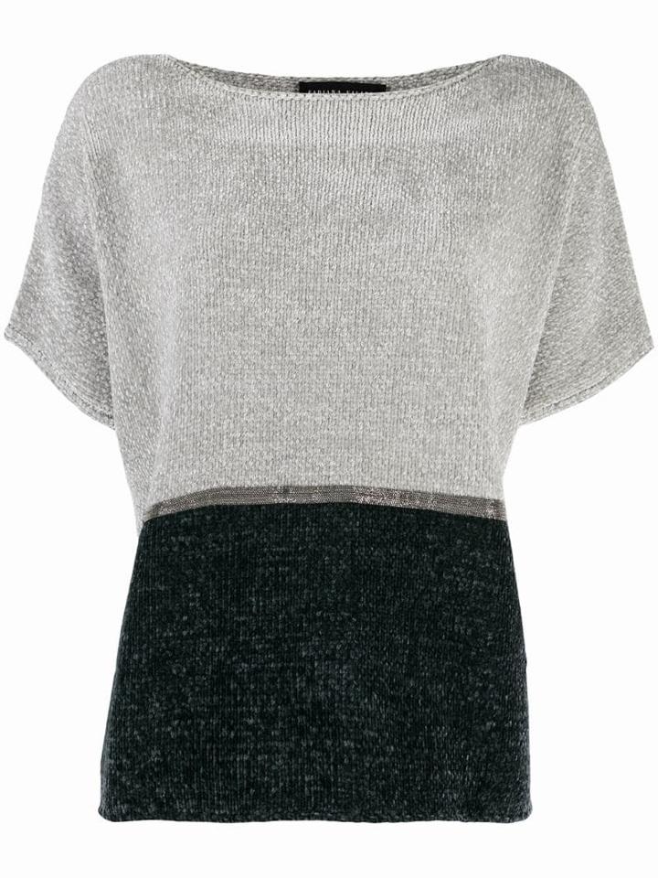 Fabiana Filippi Two-tone Knit T-shirt - Grey