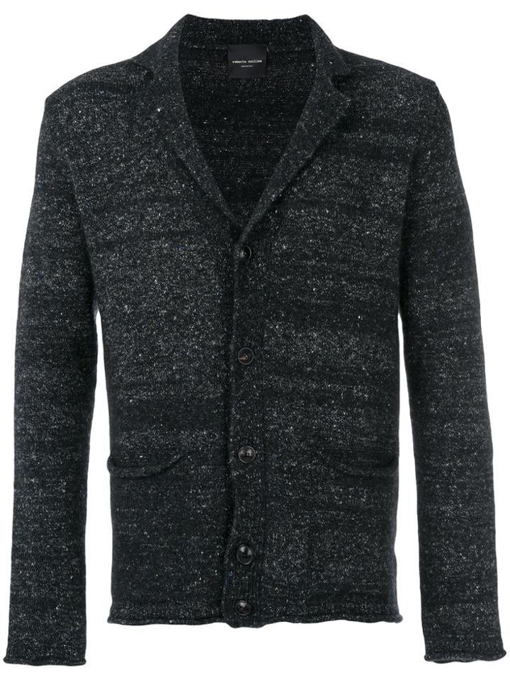Roberto Collina V-neck Knit Blazer - Black