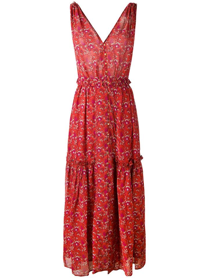 Ulla Johnson - Floral Print Flared Dress - Women - Silk - 6, Red, Silk