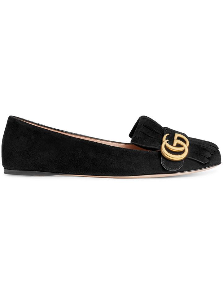 Gucci Suede Ballerina Shoes - Black