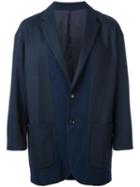 En Route Patch Pockets Loose-fit Blazer, Men's, Size: 2, Blue, Wool
