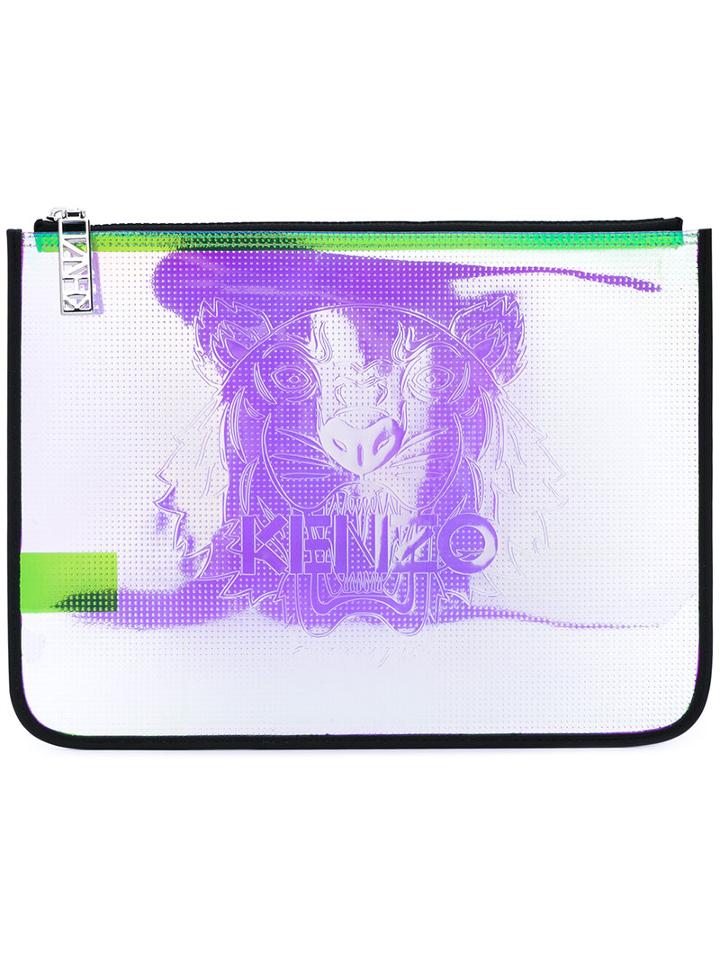 Kenzo - Abstract Clutch - Women - Polyurethane/pvc - One Size, Black, Polyurethane/pvc