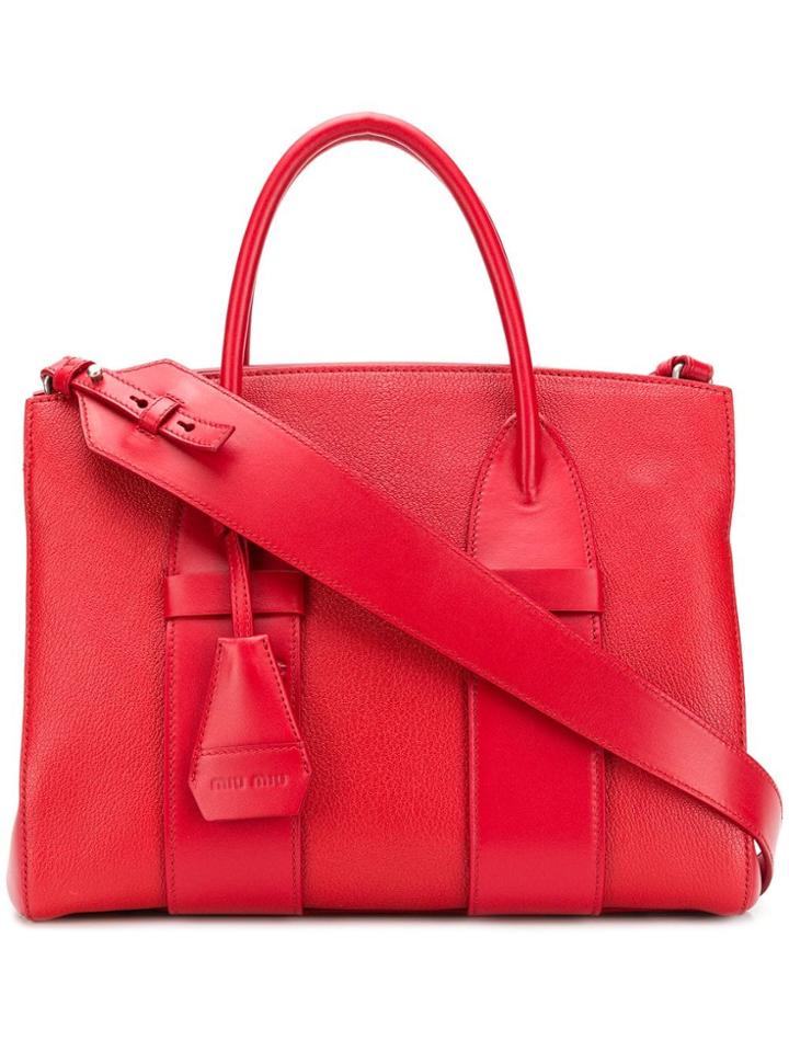 Miu Miu Madras Tote - Red