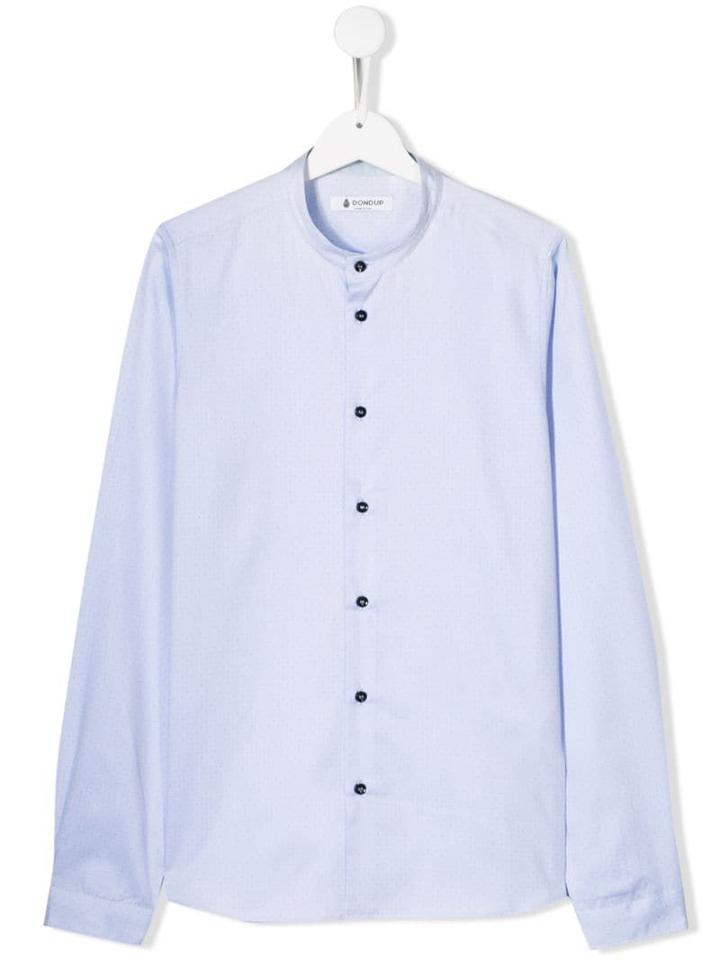 Dondup Kids Teen Mandarin Collar Shirt - Blue