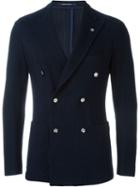 Tagliatore Fitted Blazer, Men's, Size: 52, Blue, Cupro/cotton