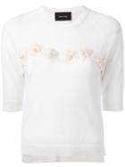 Simone Rocha Embellished Sweater, Women's, Size: Small, Nude/neutrals, Silk/cashmere/merino