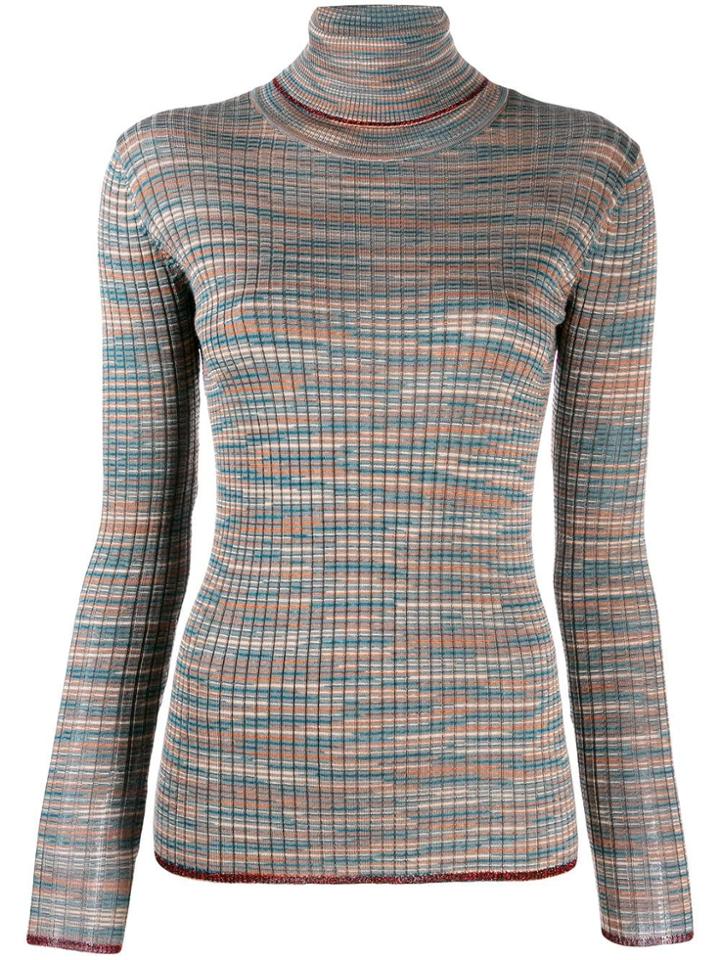M Missoni Slub Turtle Neck Sweater - Grey