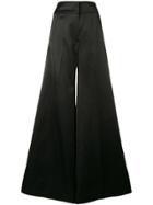 Pt01 Wide-leg Flared Trousers - Black