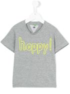 Macchia J Kids - Happy! Print T-shirt - Kids - Cotton/polyester - 10 Yrs, Boy's, Grey