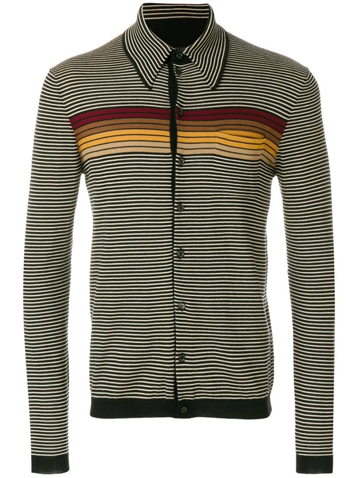 Zanone Contrast Knit Cardigan - Blue