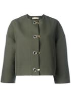 Marni Hook And Eye Jacket, Women's, Size: 42, Green, Cotton/silk