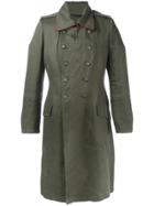Ann Demeulemeester Double Breasted Military Coat - Green