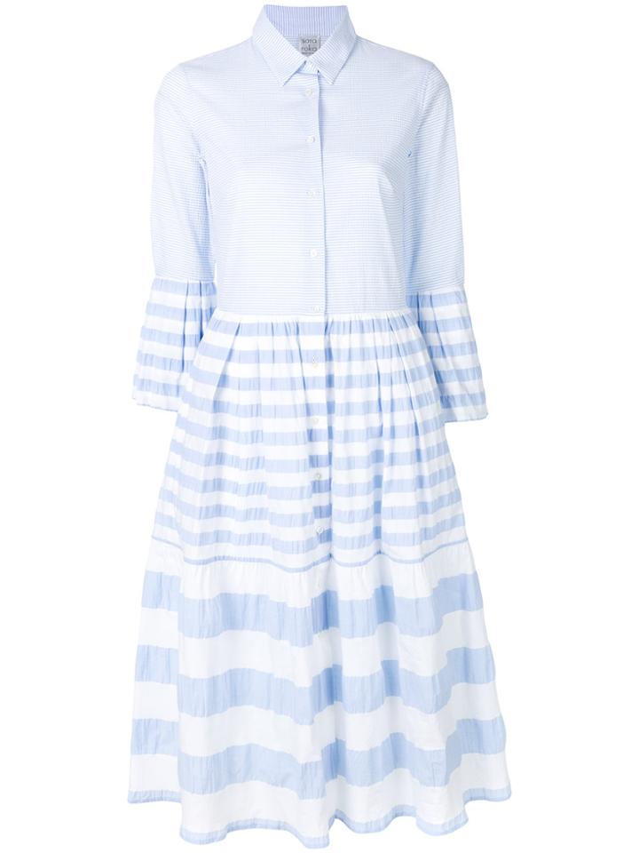 Sara Roka Checked Shirt Dress - Blue