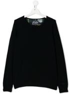 Mc2 Saint Barth Teen Knitted Crew Neck Sweater - Blue