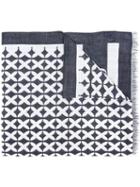 Armani Jeans Patterned Scarf, Men's, Blue, Cotton/viscose