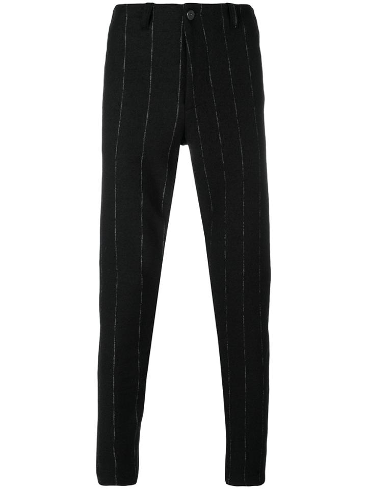 Transit Pinstripe Trousers - Black
