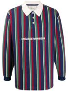 Drôle De Monsieur Striped Polo Shirt - Blue
