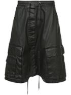 Army Of Me Waxed Cargo Shorts - Black