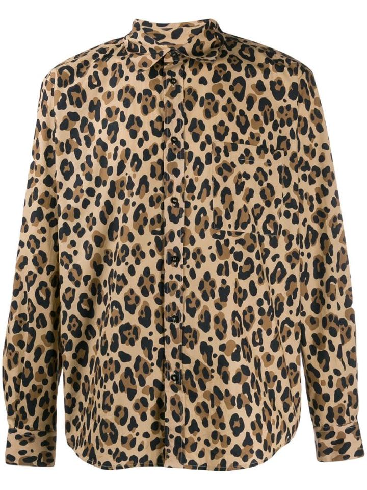 Msgm Leopard Print Shirt - Brown