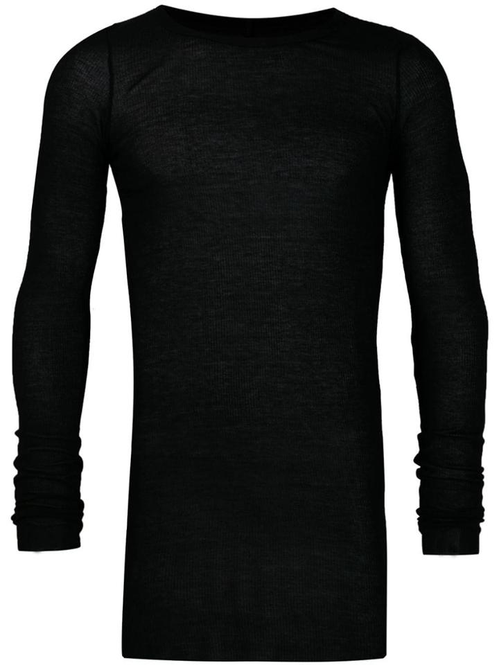Rick Owens Ribbed Long-line T-shirt - Black