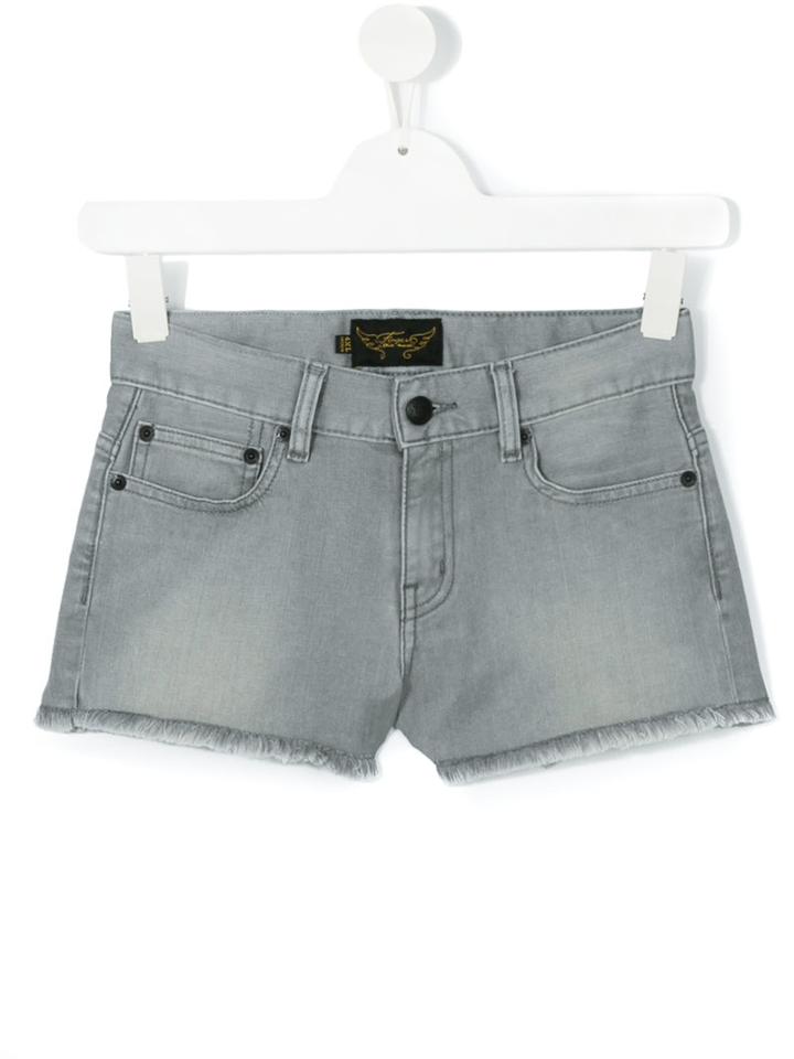 Finger In The Nose - Denim Shorts - Kids - Cotton/polyester/spandex/elastane - 14 Yrs, Grey
