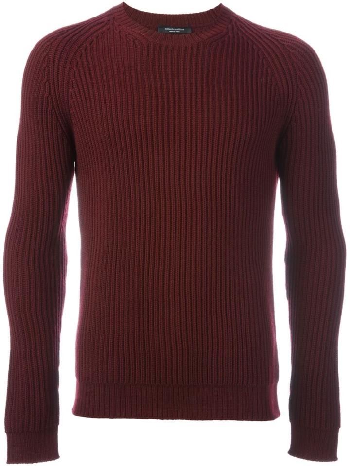 Roberto Collina Ribbed Jumper, Men's, Size: 50, Pink/purple, Merino