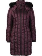 Zac Zac Posen 'carla' Padded Coat, Women's, Size: Small, Red, Fox Fur/polyester/spandex/elastane