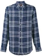Michael Michael Kors - Checked Shirt - Men - Linen/flax - L, Blue, Linen/flax
