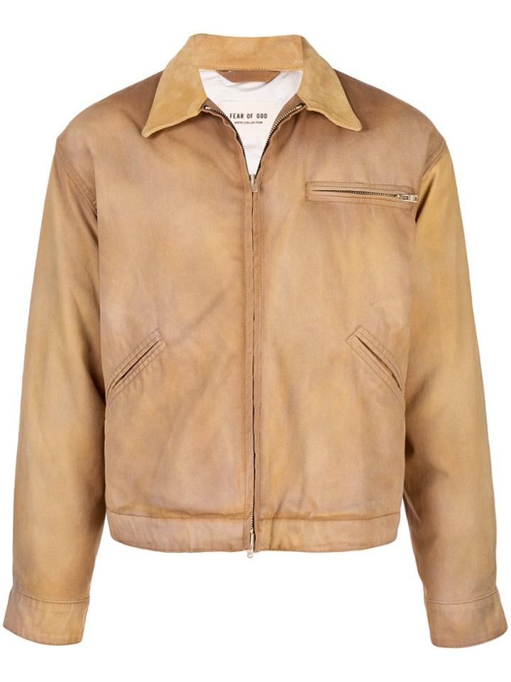 Fear Of God Zipped Shirt Jacket - Brown