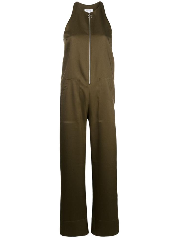 Nomia Sleeveless Zip-up Jumpsuit - Green