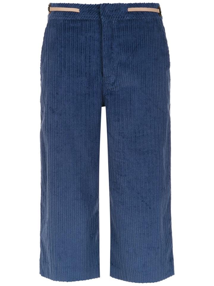 Tufi Duek Velvet Cropped Trousers - Blue