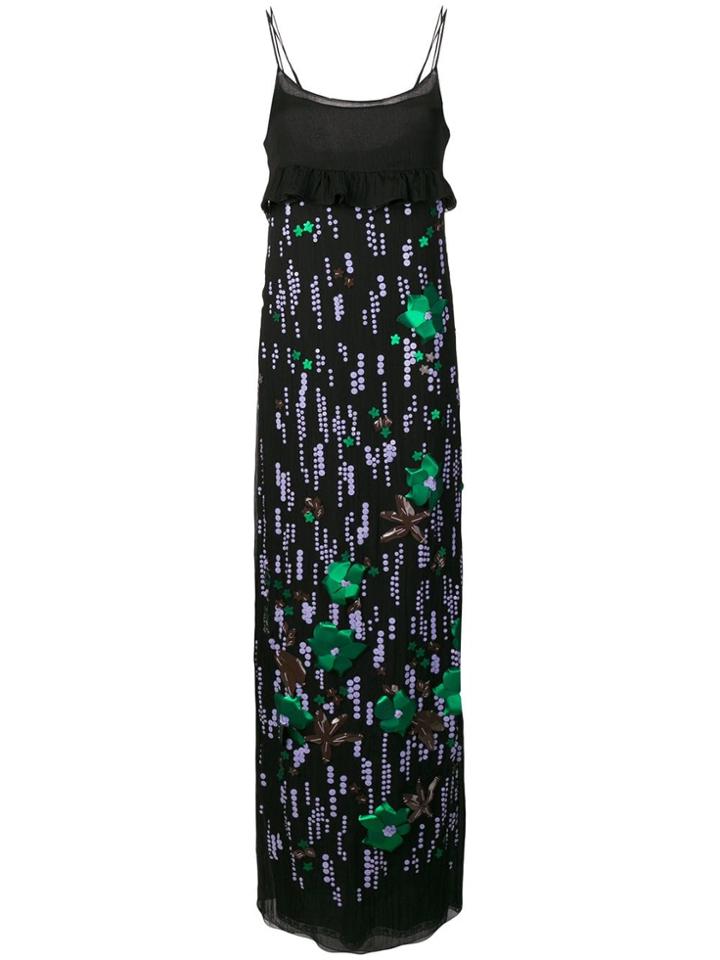 Prada Beaded Long Dress - Black
