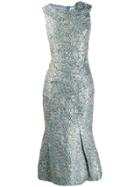 Ermanno Scervino Brocade Midi Dress - Blue