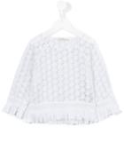 Dondup Kids Crochet Blouse, Girl's, Size: 10 Yrs, White