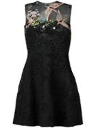 Valentino Landscape Embroidered Dress, Women's, Size: Small, Black, Silk/wool/polyamide/pvc