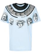 Versace Cornici Statue Print T-shirt - Blue